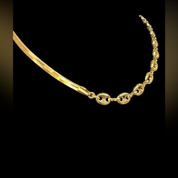 Madewell Necklace Womens 15-18 in Gold Plated Mixed Chain Dressy Fashion Jewelry - Picture 7 of 7